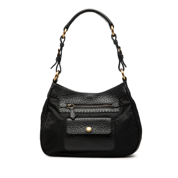 Prada Handbags - Pre-Loved Prada Vitello Daino Trimmed Tessuto Shoulder Bag